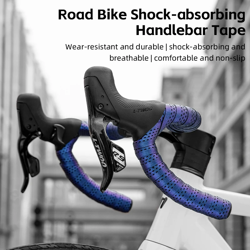 WEST BIKING Perforated Bicycle Handlebar Tape Non-Slip Shock Absorbing Belt Ultralight Wear-Resistant Cycling Strap Bike Access