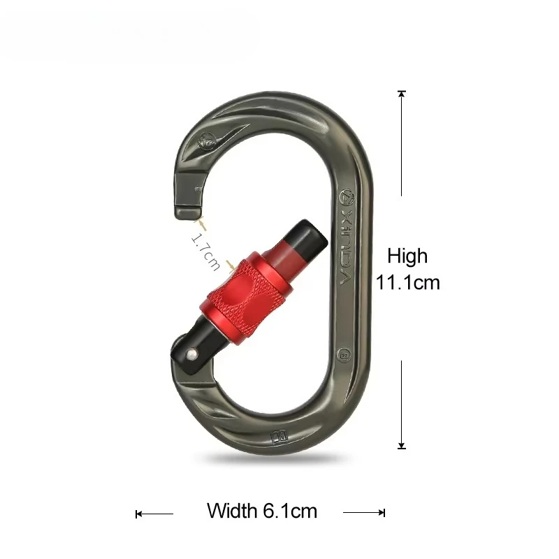 XINDA Outdoor O-shape carabiner 24kN 7075 aluminum oval hook rock climbing auto locking screw gate carabiner