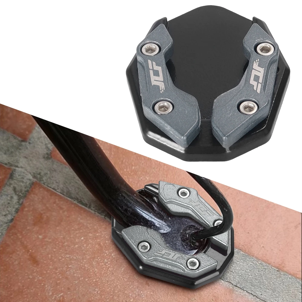 Aluminum Motorcycle Side Stand Pad Universal Enlarger Foot Extension Kickstand Support Plate for Motorbike Modification