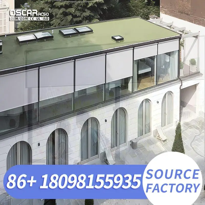 Outdoor Automatic Smart Drive Electric Roller Blinds with Zip Track for Effortless Shade Ideal for Gardens Patios Balconies Roll