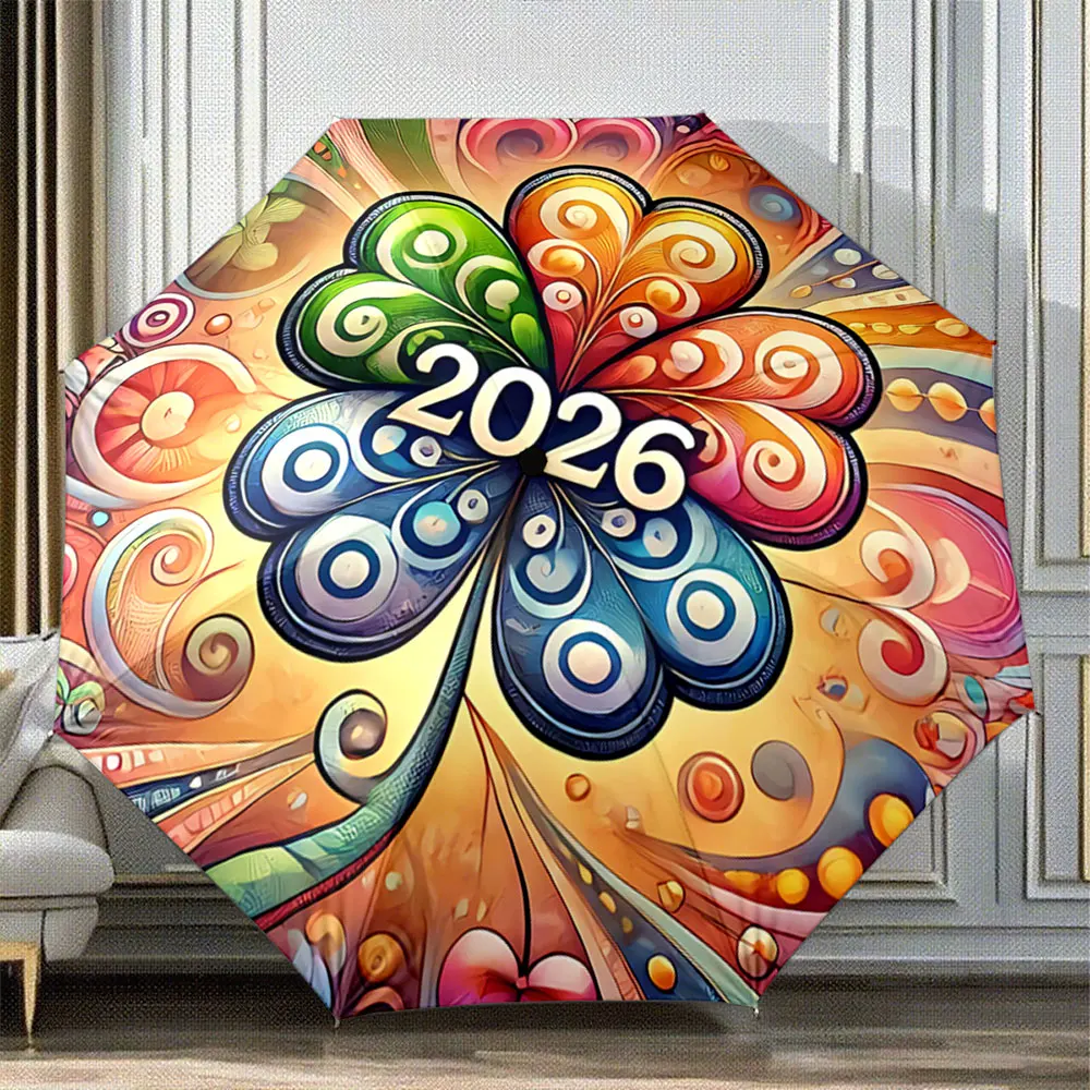 Colorful Four-Leaf Clover Design with 