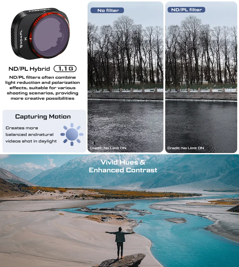 Freewell 6er-Pack ND- und ND/PL-Filter-Set, ND16, ND32, ND64, ND128, ND256, ND1000/PL-Filter für DJI Mini 4 Pro, Fotografie-Zubehör. – Detail 2