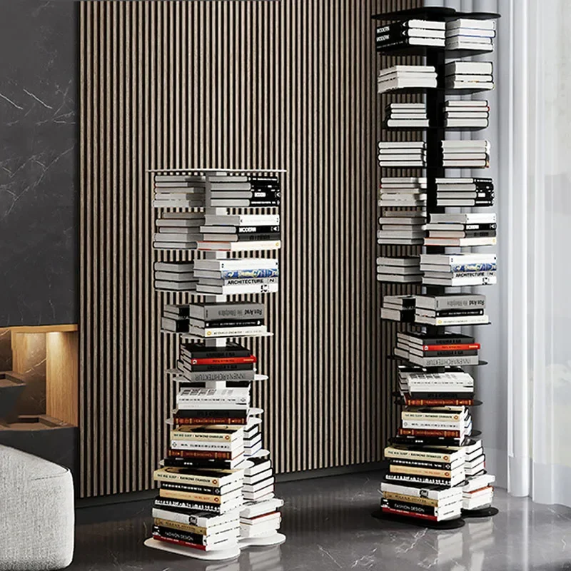 

House Storage Rotating Bookcase Art Wheels Mini Bed Toy Rotating Bookcase Mobile Estantes Organizadores De Livros Home Decor