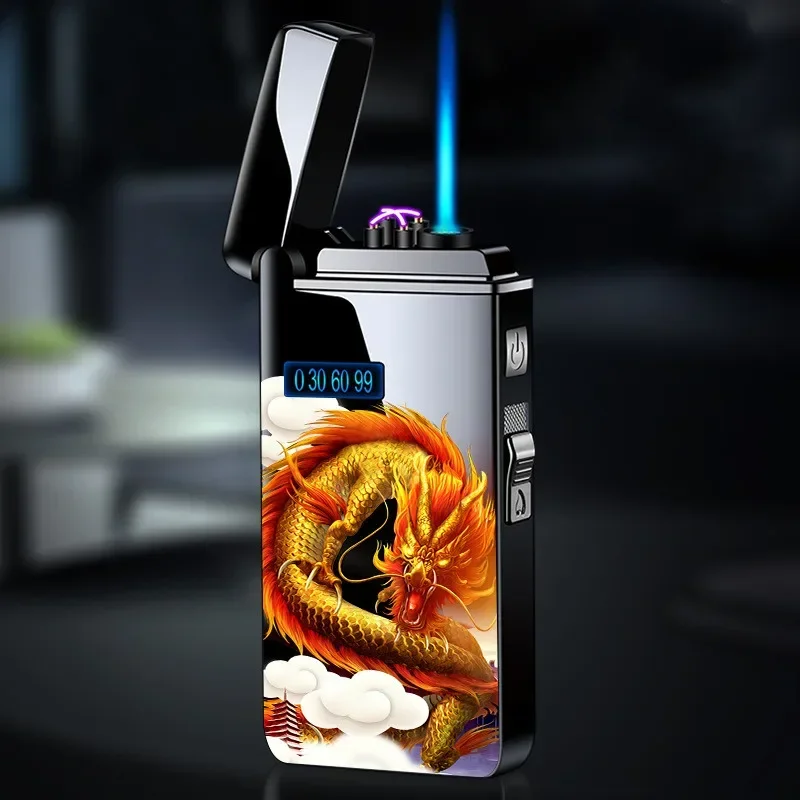

2025 new Windproof Metal Electric Dual Arc USB Charging Cigar Lighter Men's Gift Dual-Purpose Ignitor with USB-C for Gas