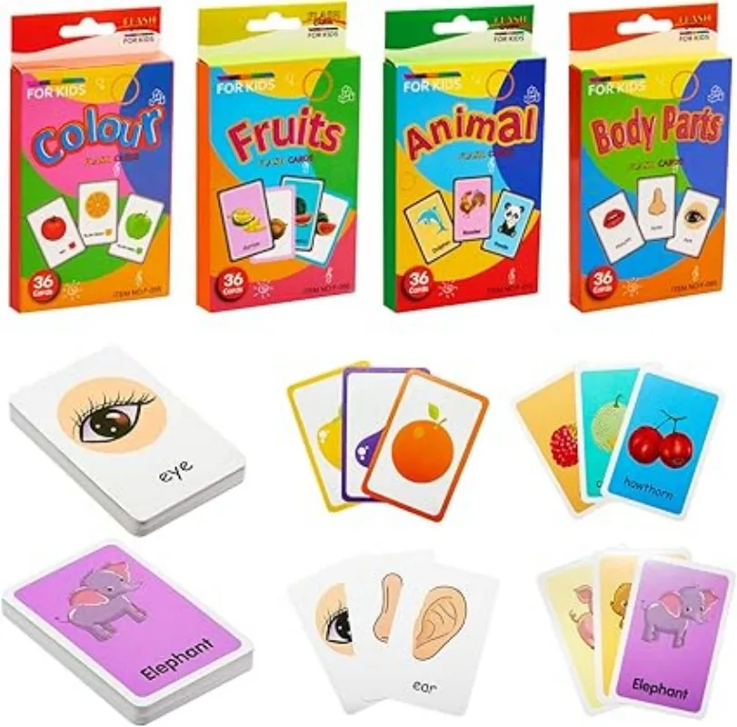 Flash Card Cognition Game Montessori Animal Fruits Body Learning Double Side Early Educational Toys For Kids Children Gift