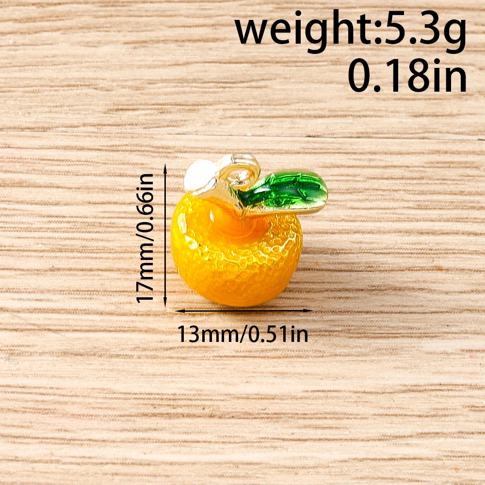 Tusember 5 Stück niedliche Frucht-Anhänger, Apfel, Zitrone, Mango, Kirsche, Ananas, Erdbeere, Charm-Perlen, passend für Original-Armbänder, DIY-Schmuck – Detail 4