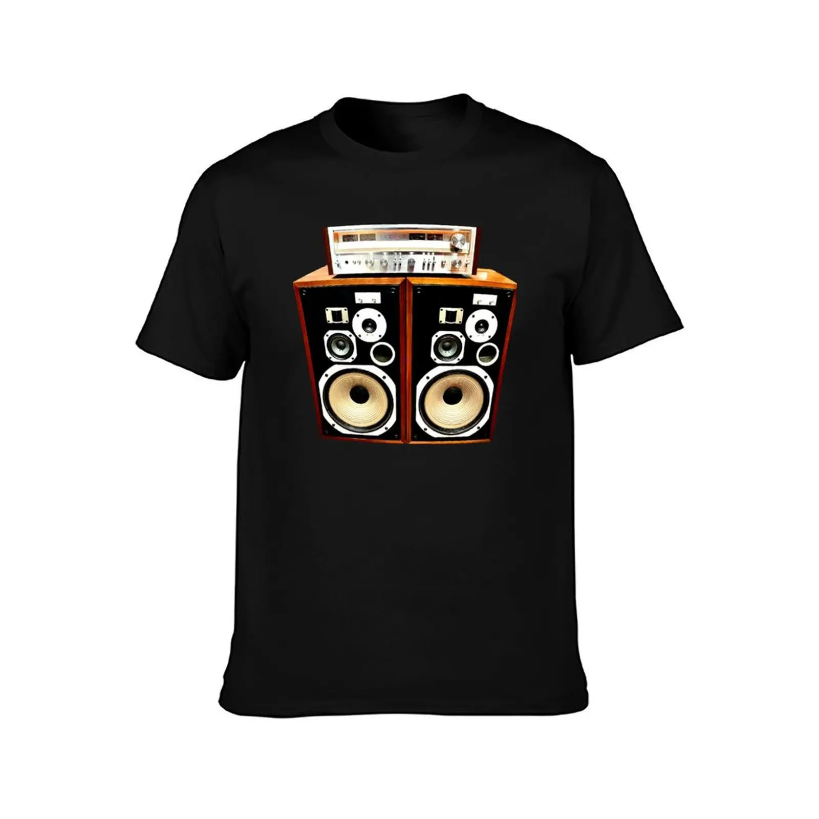 Vintage Stereo Receiver and Speakers, Audiophile, Hi Fidelity T-Shirt man t shirts for men casual T-Shirt