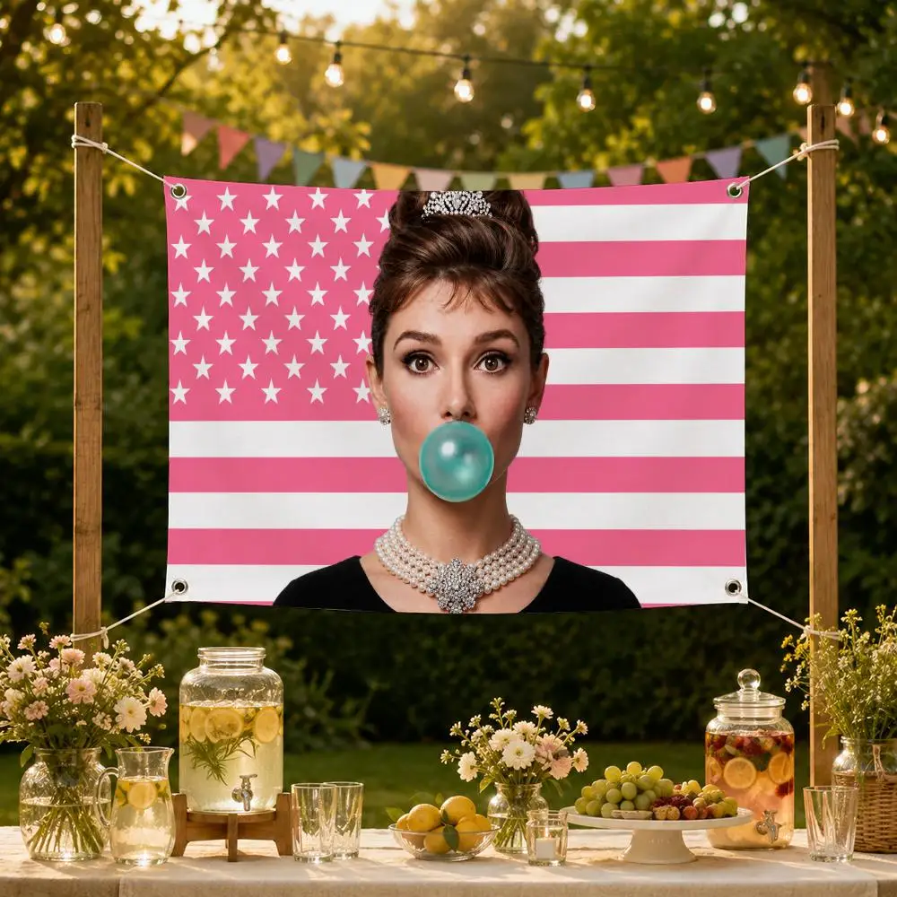 Model A-Audrey Hepburn Flags Decorative Flag Banner for Garden Yard Lawn Outdoor Home Party Wall Decor