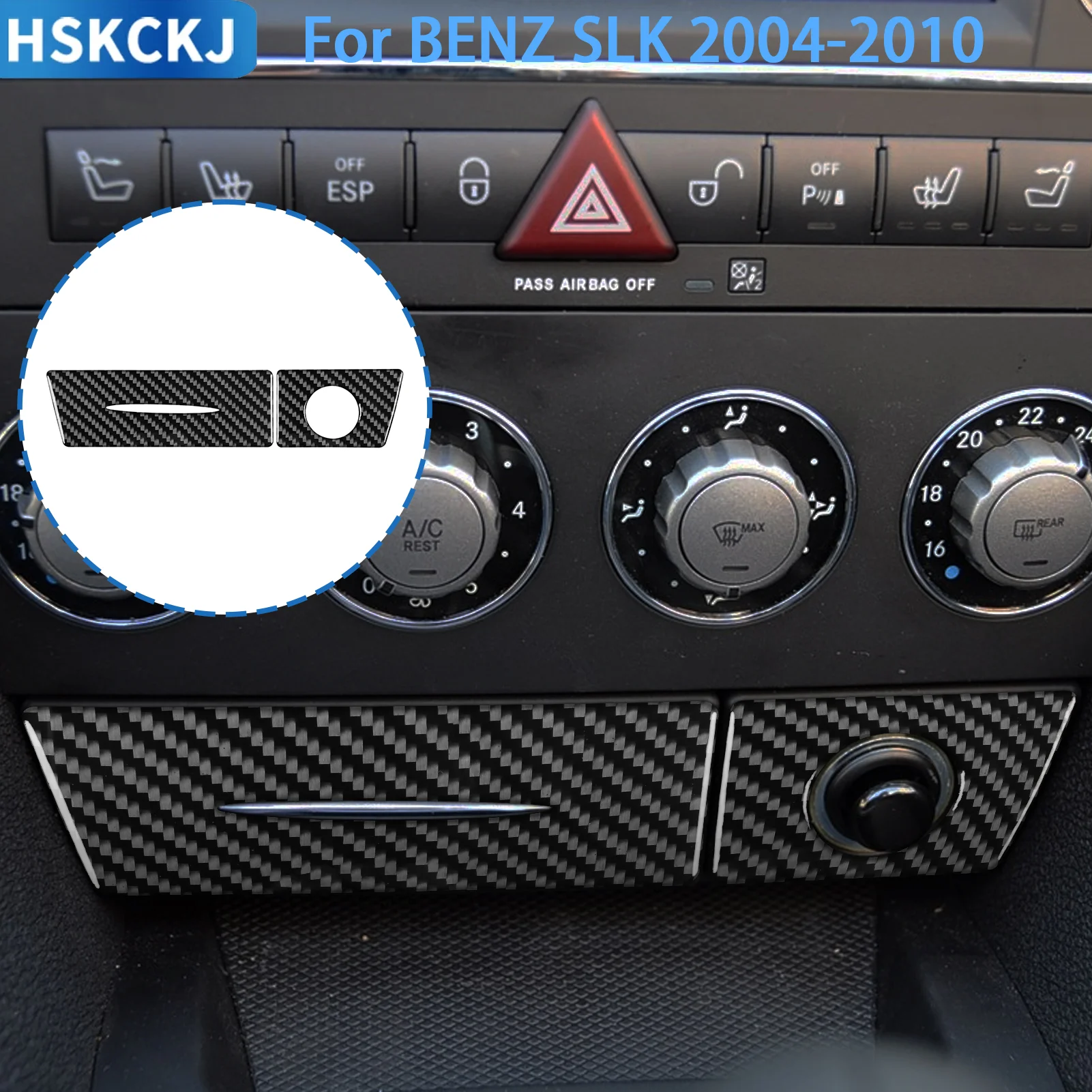 

Декоративная накладка из карбонового волокна на панель центрального управления USB-зарядкой для Mercedes-Benz SLK 2004-2010