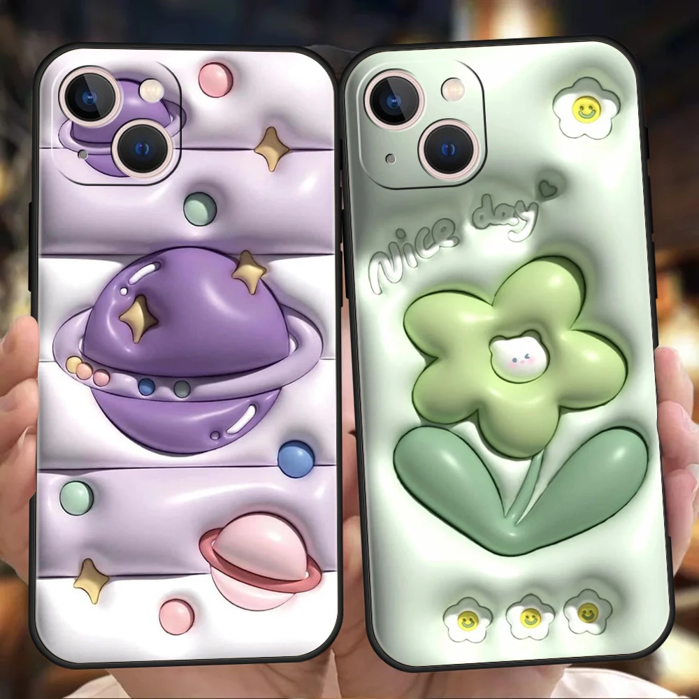 Funda de teléfono con imágenes de dibujos animados para iPhone, carcasa suave de silicona para iPhone 16, 15, 14, 13, 12, 11 Pro Max, 7, 8 Plus, XR, XS