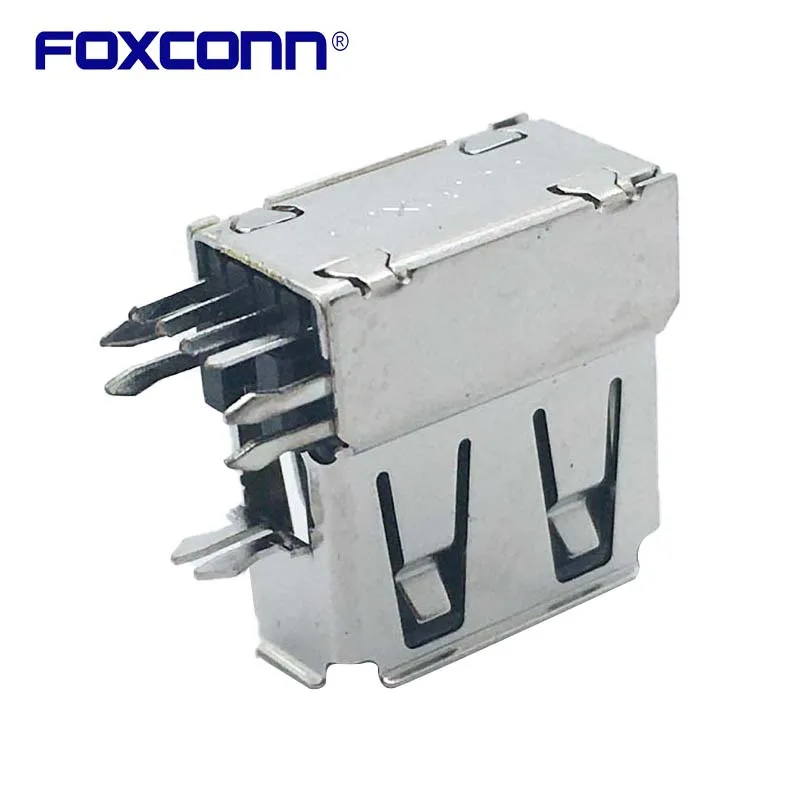 Foxconn UB9112C-C04-4F Side thrusting USB2.0 Short body Flanging 4PIN Connector