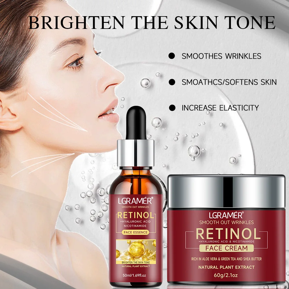 Retinol Serum Combo Face Cream Lifting Firming Repairing Moisturizing Nourishing Cream Brightening Skin Younger Face Skin Care