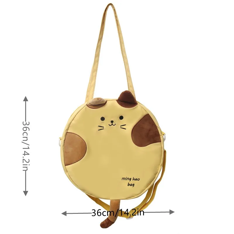 Yk2 Cute Cat Head Crossbody Bags Cartoon Anime zaino Kawaii Zipper Pocket Cartoon Doll borse a tracolla Storage Bag 2023 nuovo