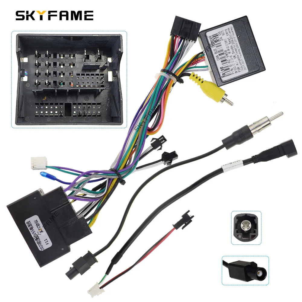 

SKYFAME Car 16Pin Stereo Wiring Harness Power Cable Canbus Box Decoder For Volkswagen Jetta VS5 Caddy Skoda Kodidi G-RZ-VW58