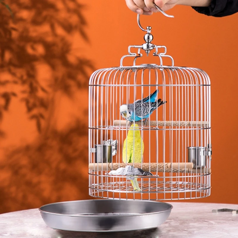 

Small Bird Cage Travel Carriers with Stand and Bowls for Lovebirds Finches