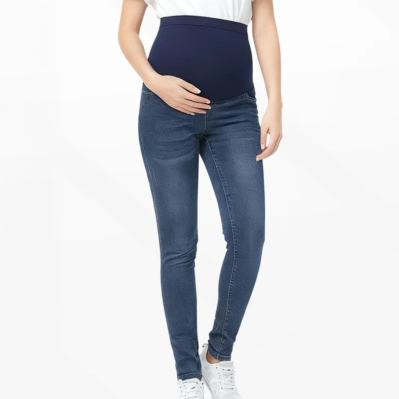 

Maternity Clothing Jeans Pregnant Women Buttock Lift High Waist Belly-Supporting Slim-Leg Stretch Casual Pregnant Woman Denim