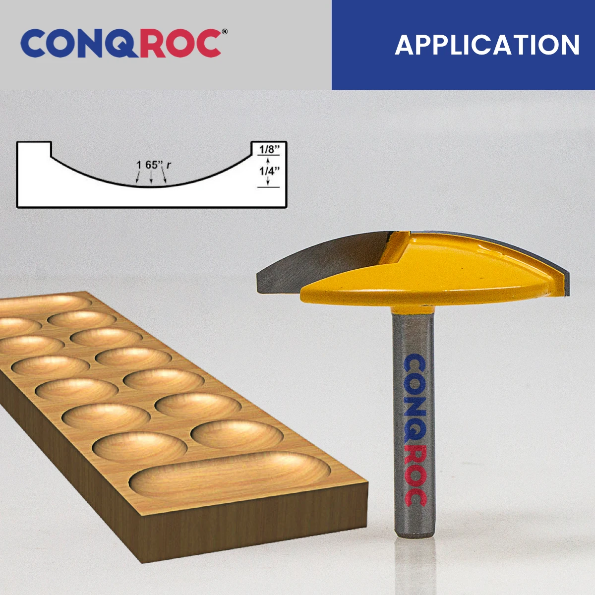 6mm Shank Cove Panel Profile Router Bit Diameter-44.5mm Radius-41.9mm Cutting Length-11.1mm Woodworking Milling Cutter