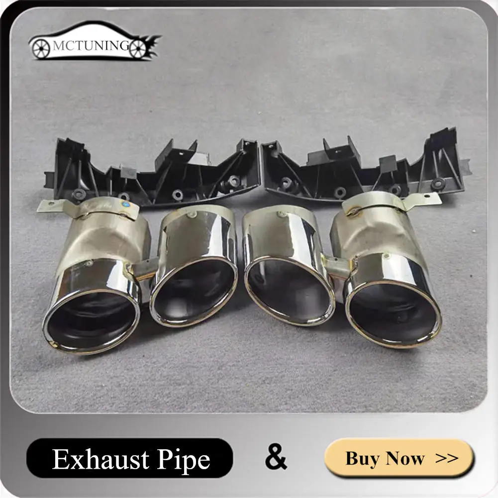 Exhaust Pipe Muffler Tip Stainless Black Tail Throat For AUDI Original Q8 Sport Style Change SQ8 Diffuser 2020+ Car Accessories