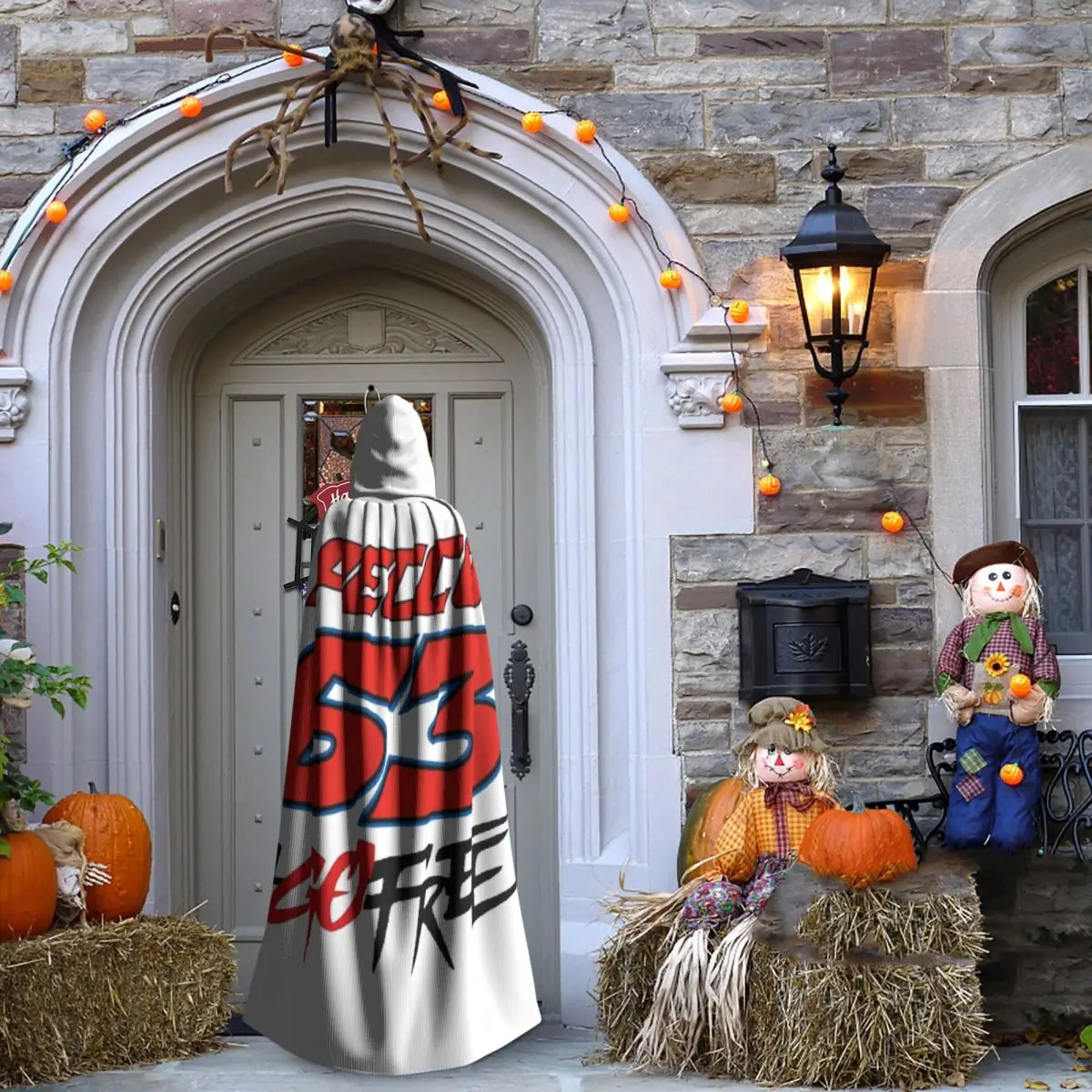 Pecco Bagnaia 63 Go Free عباءة طويلة بقلنسوة ساحرة القرون الوسطى زي تنكري كيب الهالوين مصاص دماء الكبار للجنسين