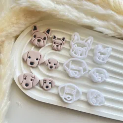 dog puppy cute animal combination mold polymer clay cutter stereo dog diy earrings pendant jewelry pottery tools