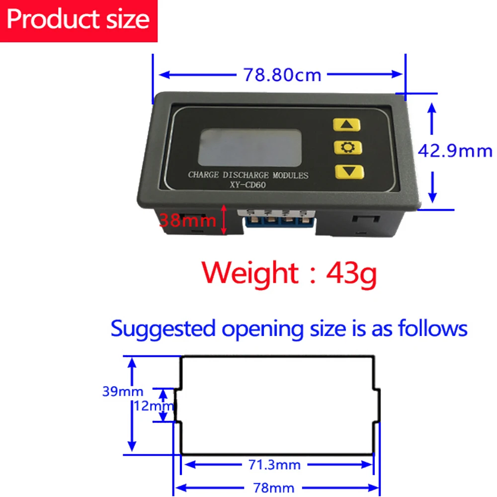 1PC XY-CD60 Battery Charging Control Module Full Power-off DC Voltage Protection Undervoltage and Depletion Protection DC6-60V