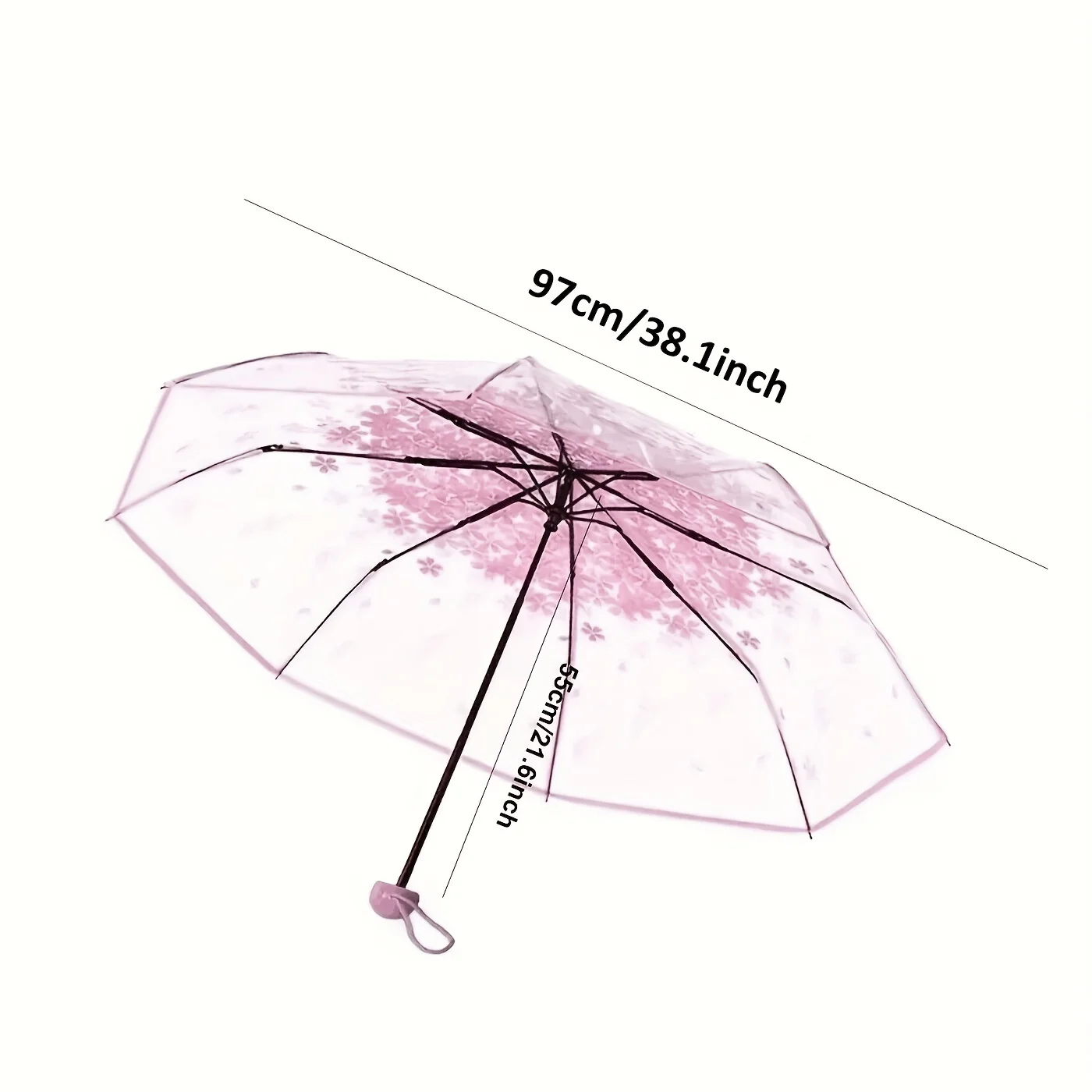 Transparent Umbrella Umbrella Folding Sun Art Fresh and Cute High Beauty Manual Umbrella Transparent Romantic Umbrella