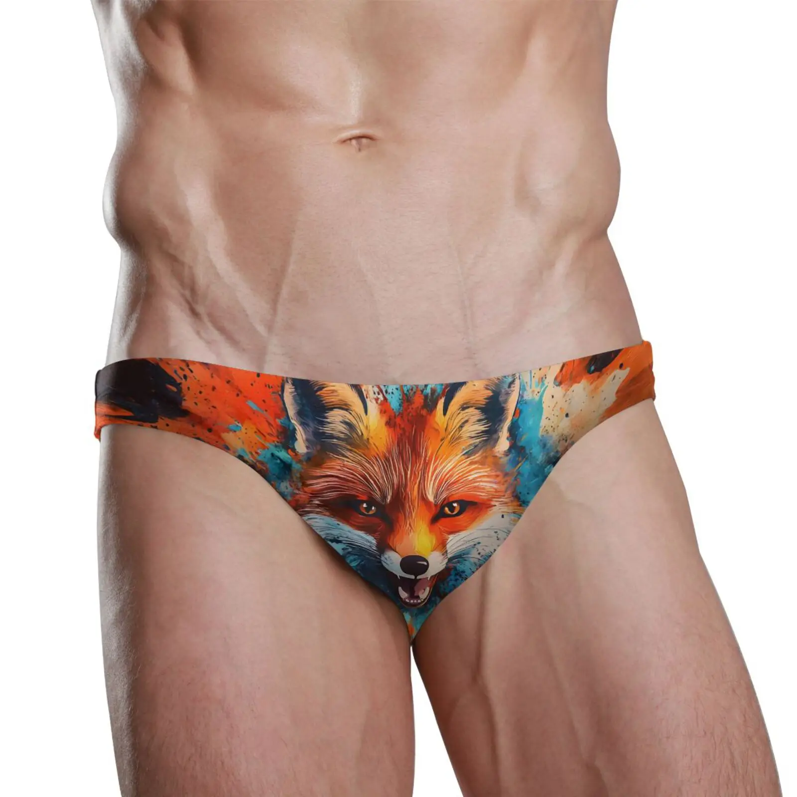 Man's Brand Swimming Briefs Low Waist Wolf's Design Swimwear drop With Push-up Pad Sexy Shorts Trunks Boxers Summer Men's Swim