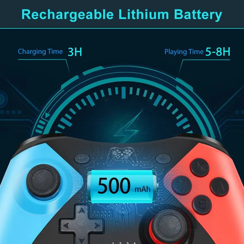 لوحة ألعاب لاسلكية وحدة تحكم بلوتوث متوافقة مع نينتندو سويتش 2/سويتش Oled/سويتش لايت للتحكم في الكمبيوتر هاتف أندرويد/IOS