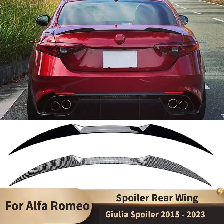 

Спойлер для Alfa Romeo Giulia 2015-2023, Автомобильный задний спойлер с фиксированными крыльями, заднее крыло, автомобильное фиксированное заднее крыло, аксессуар для украшения