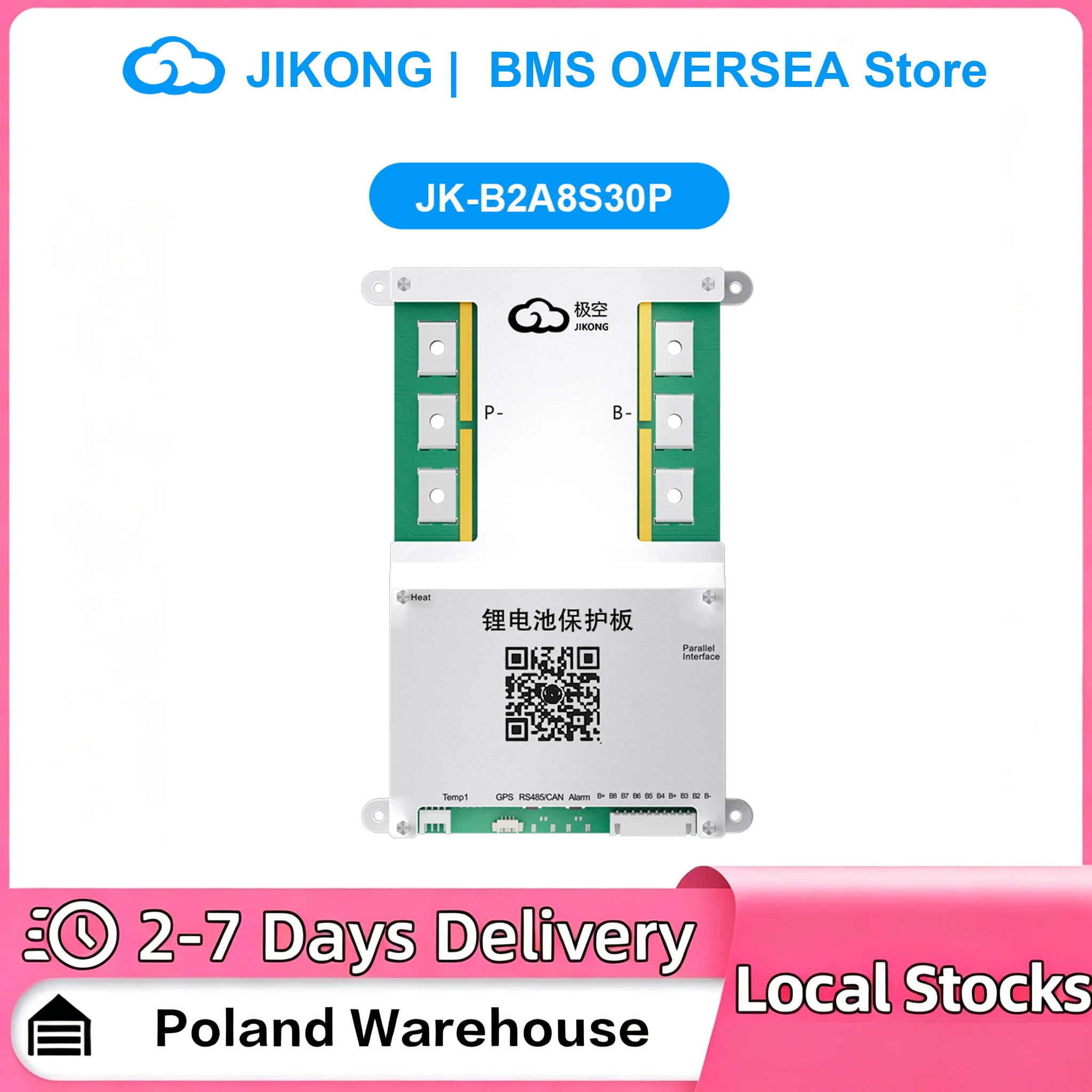 JK BMS 300A Jikong BMS B2A8S30P Smart BMS 8S 24V Aktiver Ausgleich 2A BMS für LiFePO4 Lithium-Ionen-Akku BMS RS485 CAN App BT