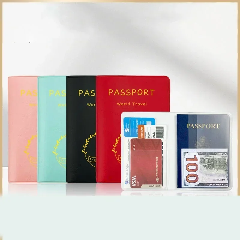 Women Men PU Leather Business Cards Holder Wallet Travel Passport Purse Card Travel Accessories Hand Carry Passport Cover Case