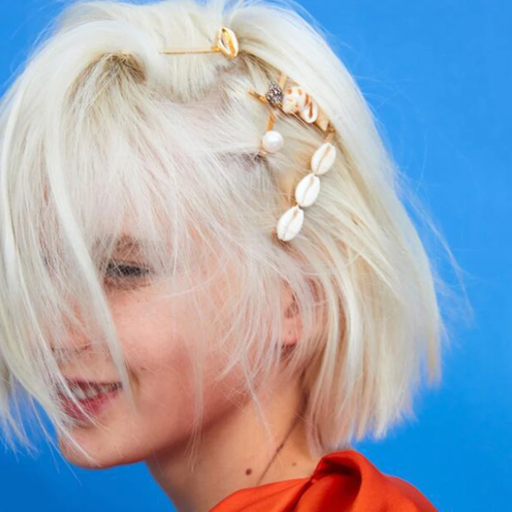 

Shell Hair Clip Set Women Headdress Pins Pearl Headwear Accessories Bobby Clips
