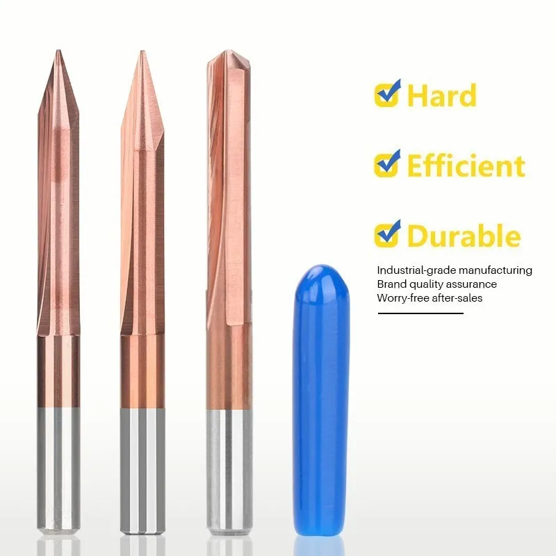 HAMPTON V Shape End Mill 3.175mm Shank Milling Cutter 20,30,45,60,90 Degrees 2 Flute Engraving Bit Router Bit CNC Carving Bit