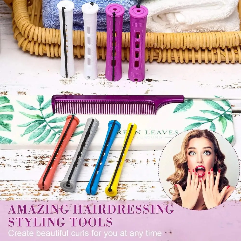 Elastic Rubber Band Care Hair Perm Rollers Harmless to Hair Professional Curling Maker DIY Wave Curly Perm Rods Salon