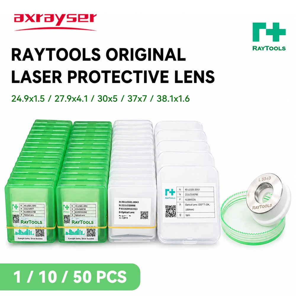 Raytools-Lentille de protection optique 37x7, 27.9x4.1, pièces de machine de découpe en fibre de pton fondue