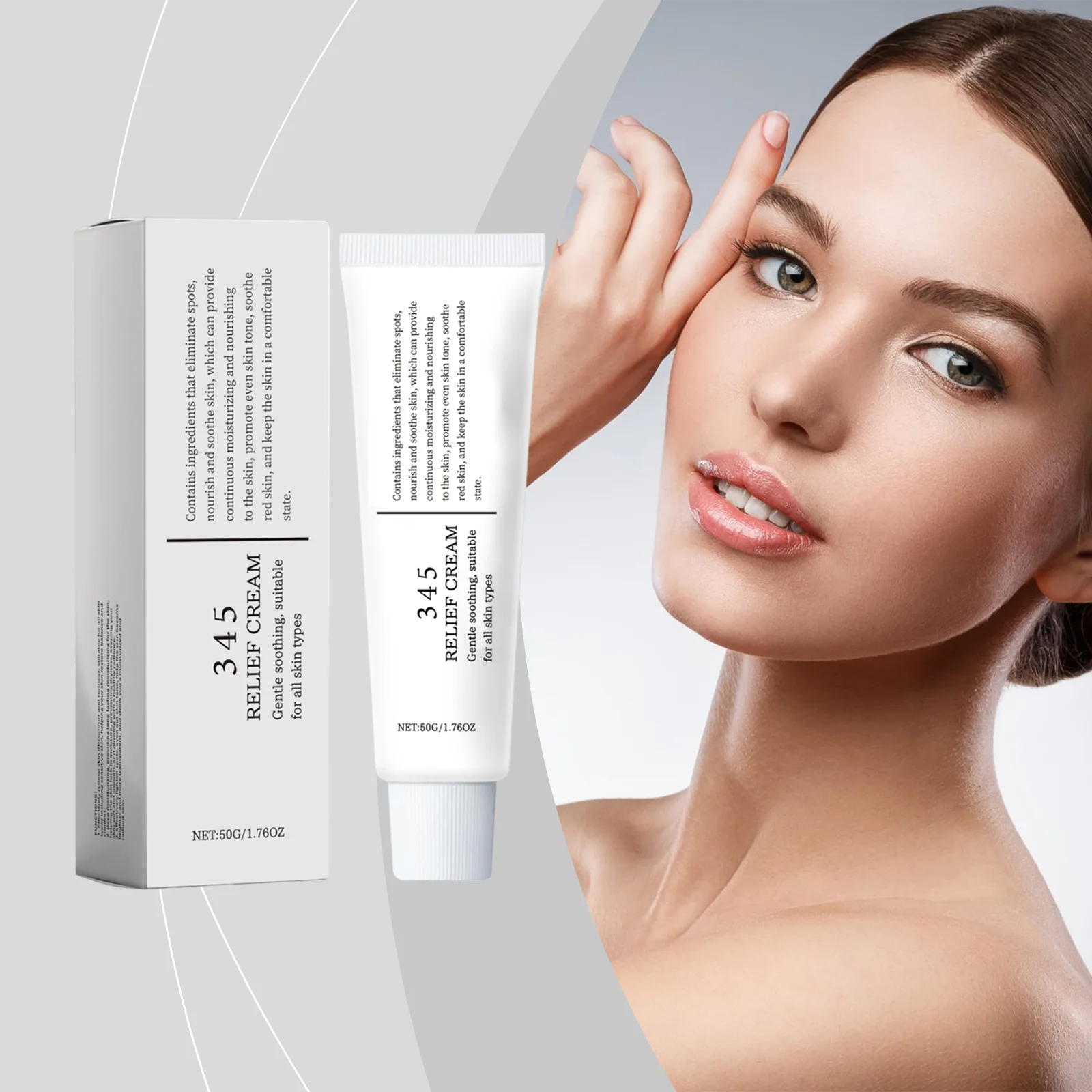 345 Relief Face Cream Comprehensive Solution To Skin Problem Anti-Sugar Antioxidant Brightening Facial Skin Improving Acne Marks