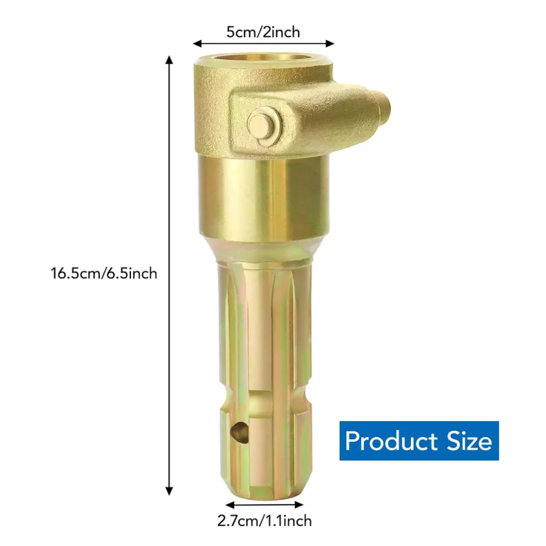 PTO Extension Adapter 17x5x3cm 1-3/8 inch 6-Spline Stainless Steel for Farm Equipment and Tractor Power Transfer