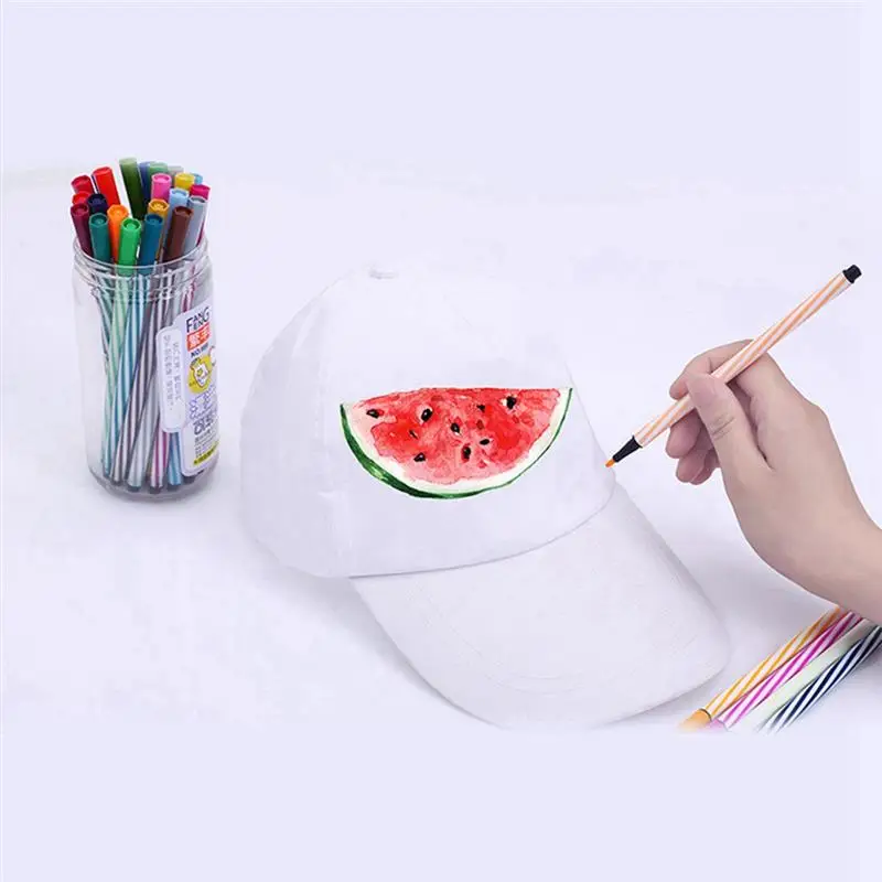 17Pcs/Set Baseball Cap Creative DIY Graffiti Running Cap Baseball Hat For Children Graffiti Printing Baseball Cap Outdoor Hats