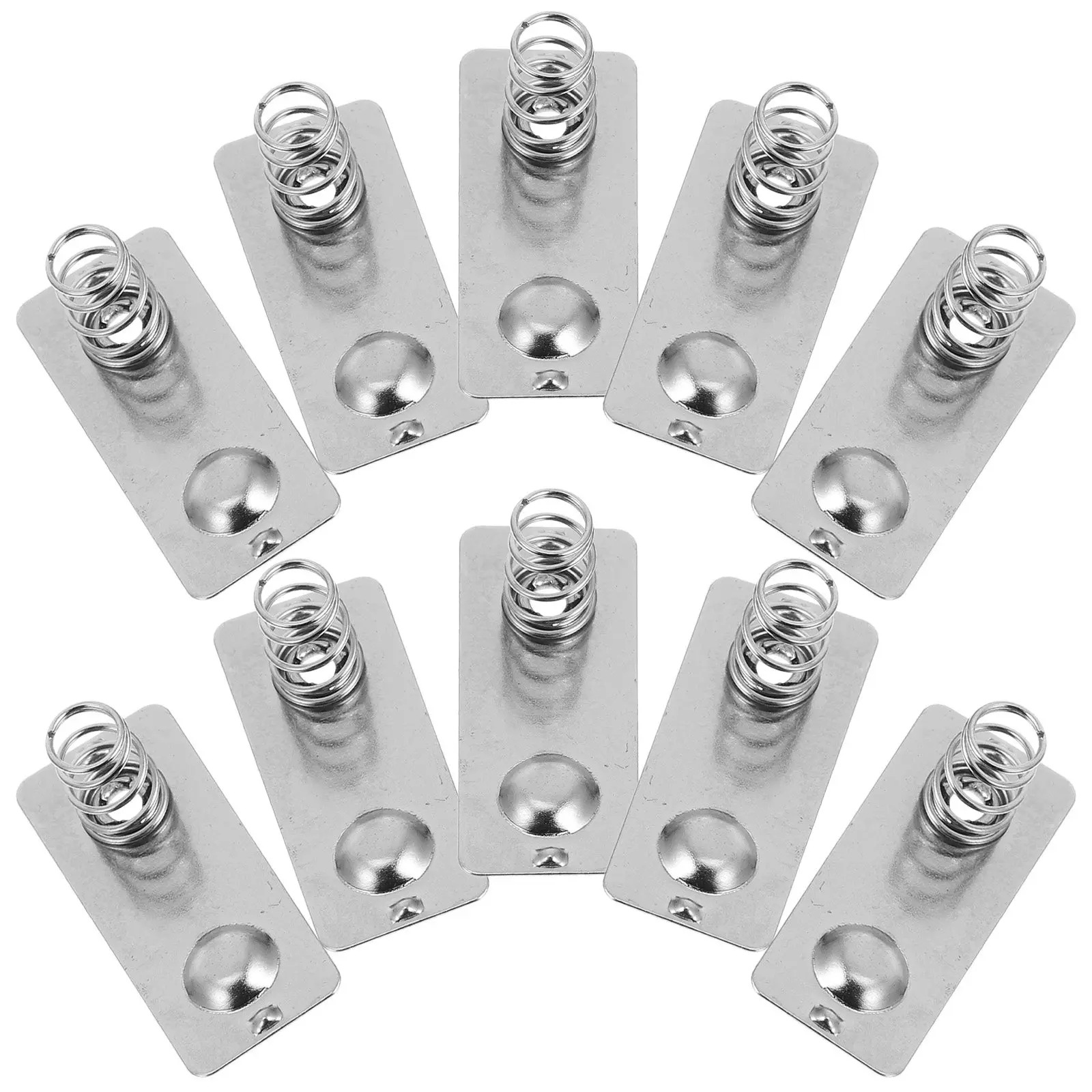 

10 шт. пружинных клеммных зажимов для пультов ДУ, металлические, устойчивые к коррозии, для преобразования отрицательного в положительный полярный разряд