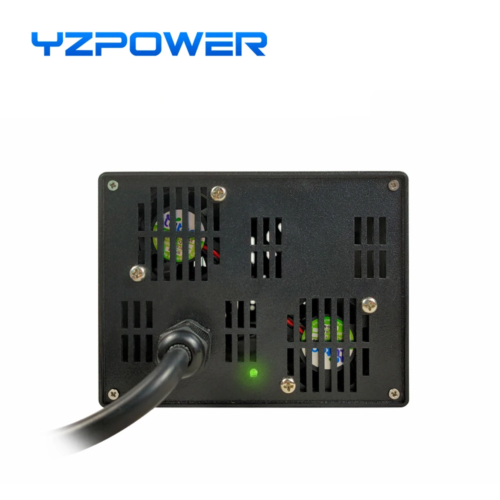 YZPOWER 14.6V 40A Lifepo4 Charger 4S 12V Charger Input 110-240Vac DC with Cooling Fan Intelligent Fast Charging