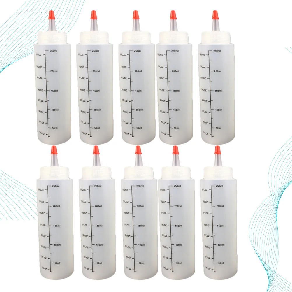 

Набор из 10 высококачественных бутылок-диспенсеров для соусов с отличной герметичностью: для кетчупа, горчицы, салатных заправок, томатной пасты