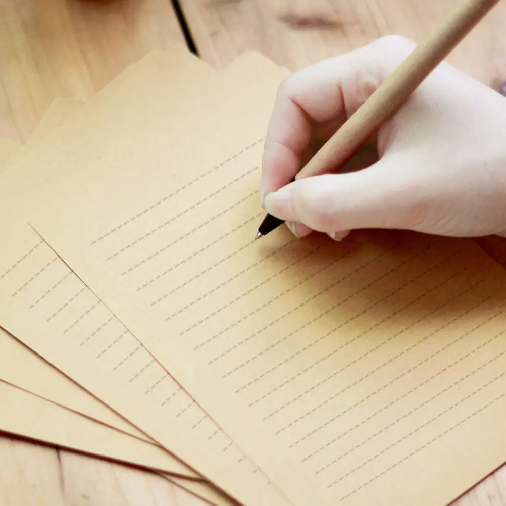 

150pcs Retro Kraft Paper Stationery Vintage Blank Letter Paper For Notes Poems Greetings Holiday Festival Use A4 Size