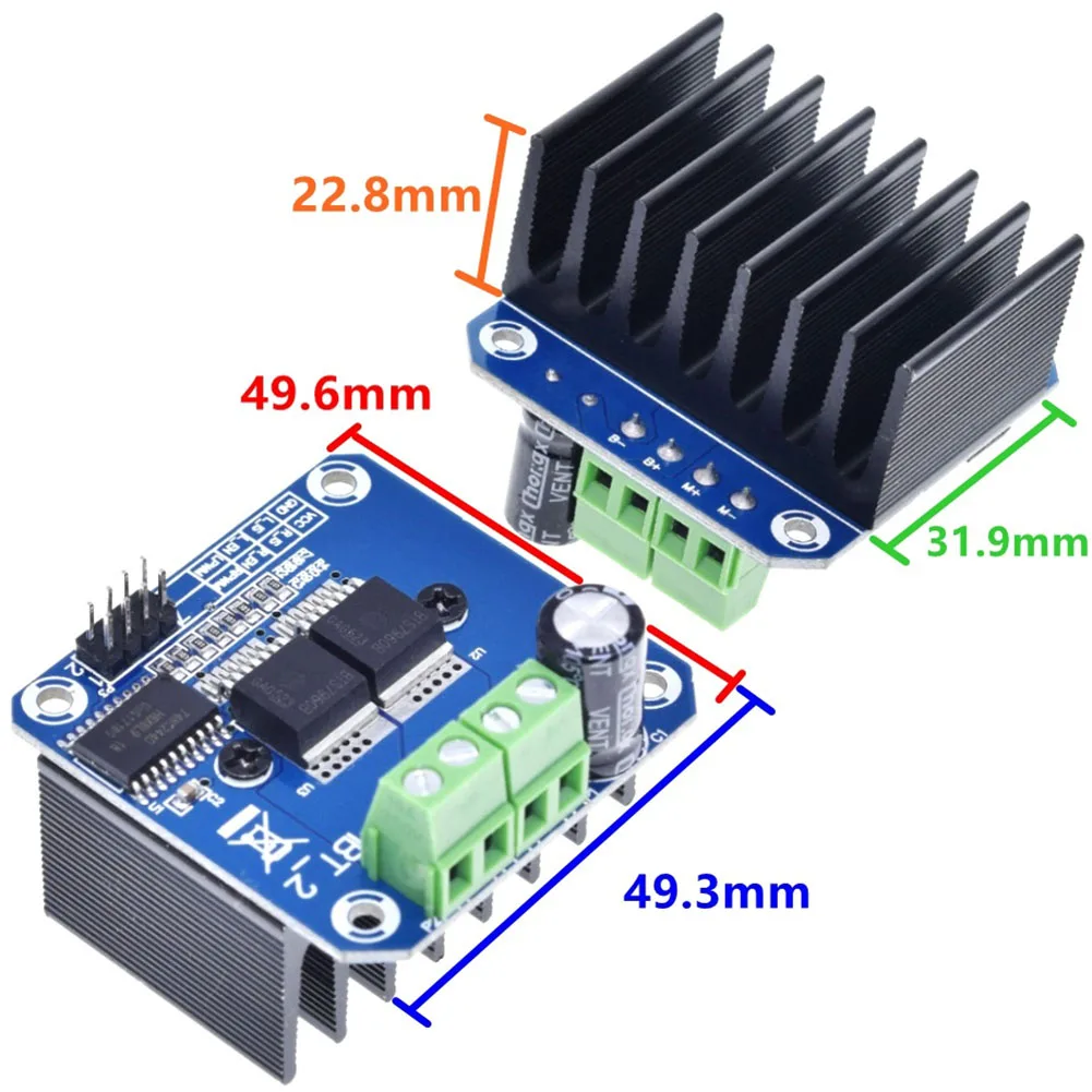 Motor Driver Module Designed for Automotive Electronics BTS7960 Dual H-Bridge 43A Continuous Current 5V MCU Interface