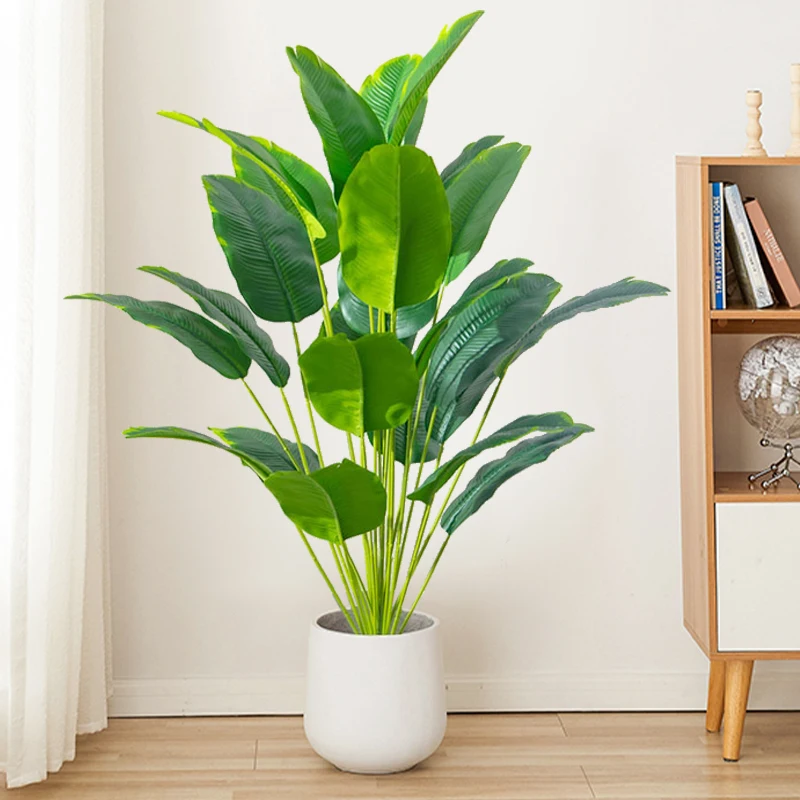 Plantes artificielles grand palmier tropical, 1 pièce, faux gels, feuilles, vrai toucher, plastique, Monstera, pour la maison, le jardin, décor de fête