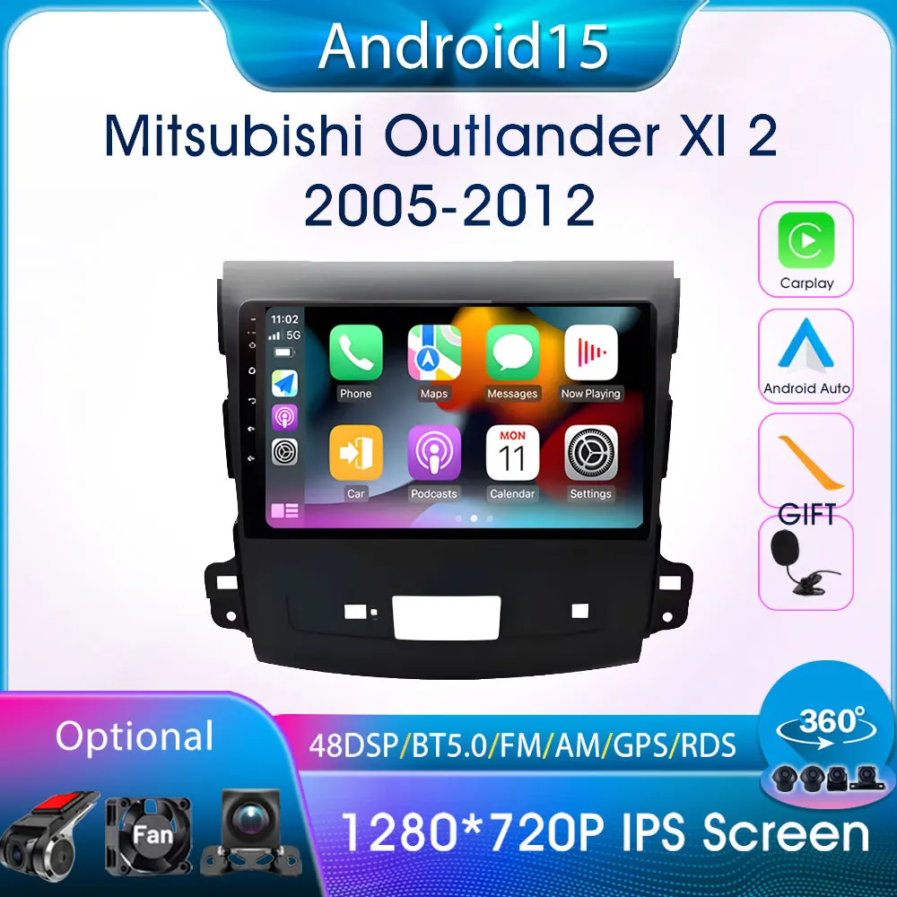 

Android Auto For Mitsubishi Outlander XI 2 2005-2012 Car Radio Multimedia Player Navi GPS Stereo Autoradio Carplay BT Head Unit