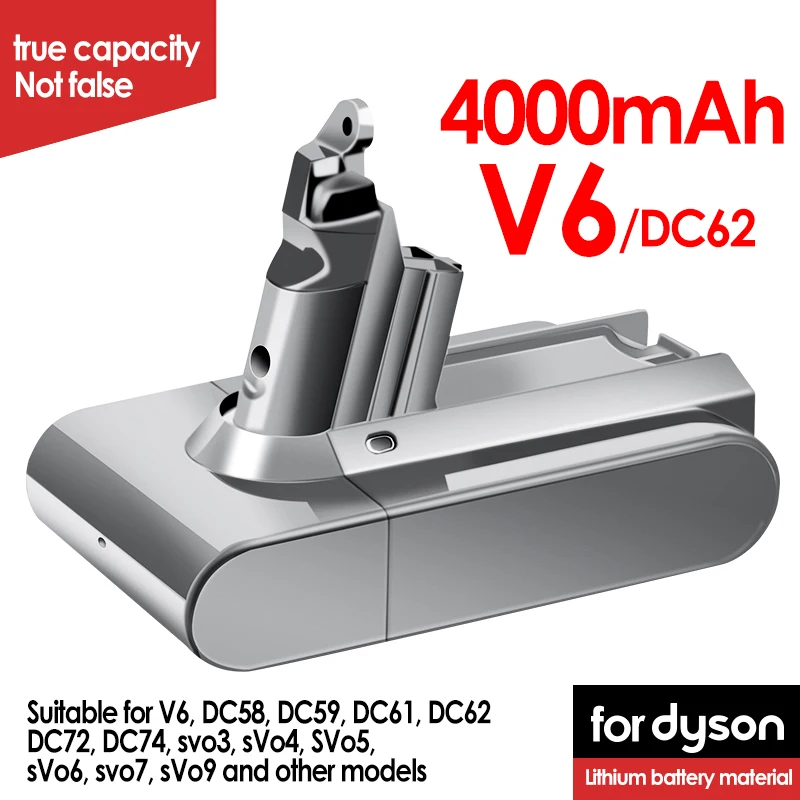 

Dyson V8 V7 Vacuum Cleaner Battery SV10 5000mAh 21.6V Full/Fluffy/Animal Cleaning Battery and 4.0mAh Replacement Li-Ion Battery