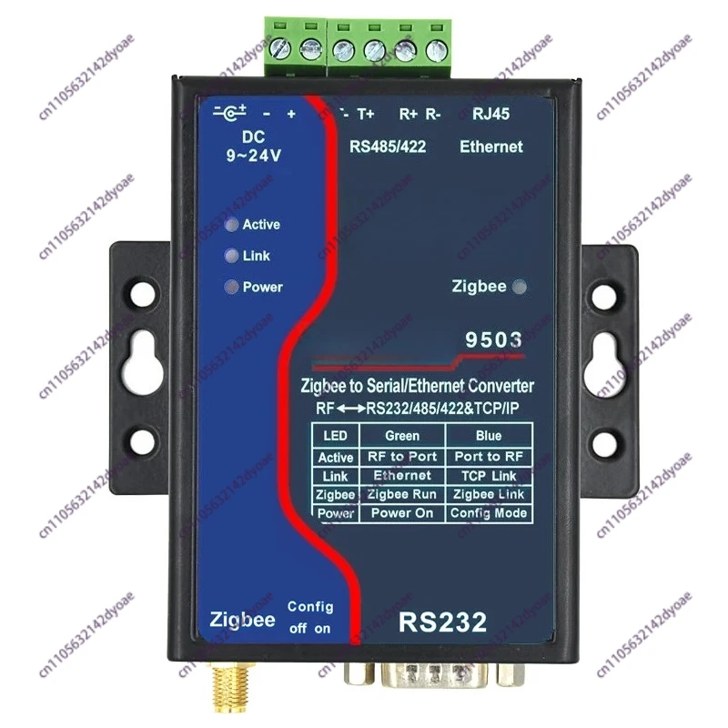 Ethernet TCP/IP serial port RS232/485/422 to Zigbee Converter 9503  server device 2km distance industrial Data Transmission