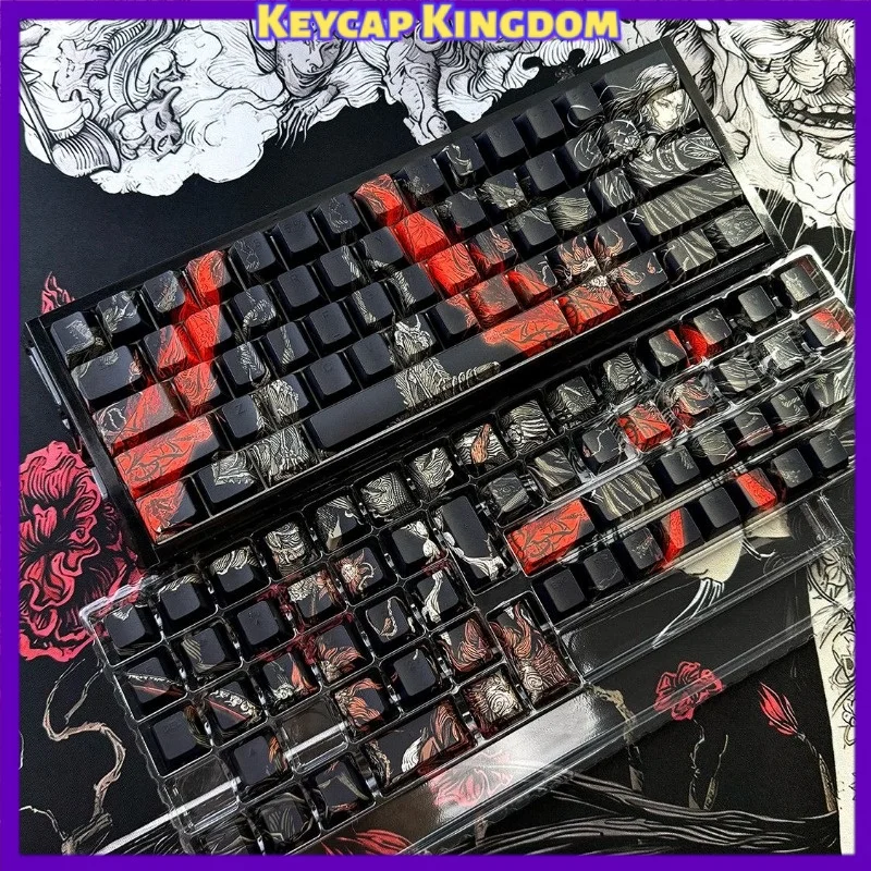 Griffith Berserk Dark Fantasy Themed Keycap Mechanical Keyboard Cherry Profile PBT 5-side Dye-Sub Custom Keycap Gifts for Gamers
