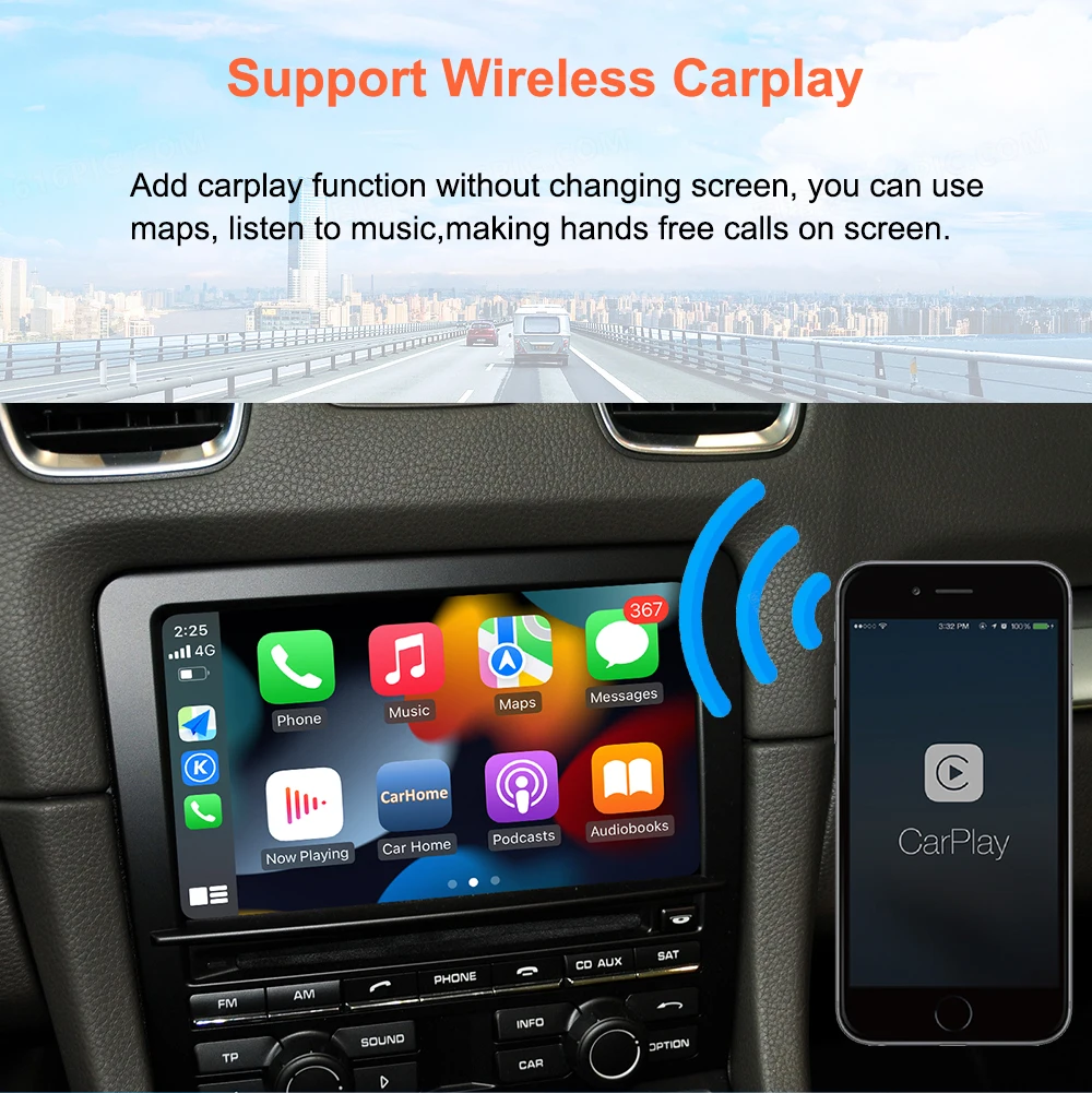Bonroad OEM Screen Upgrade Decoder Box für Porsche CDR3.1 System Cayenne Boxster Panamera 2010-2016 Carplay Android Auto Modul – Detail 5