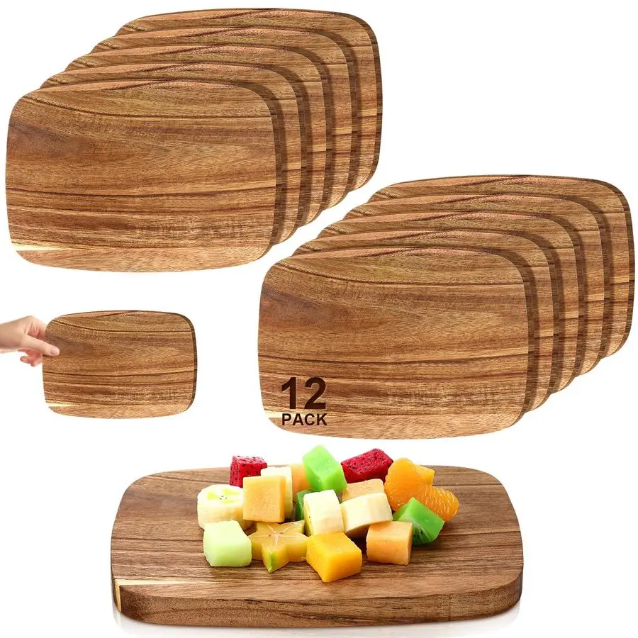 

Pcs Thick Acacia Wood Cutting Boards for Kitchen Reversible Wooden Chopping Board Set Double Sided Charcuterie Boards for Meat C